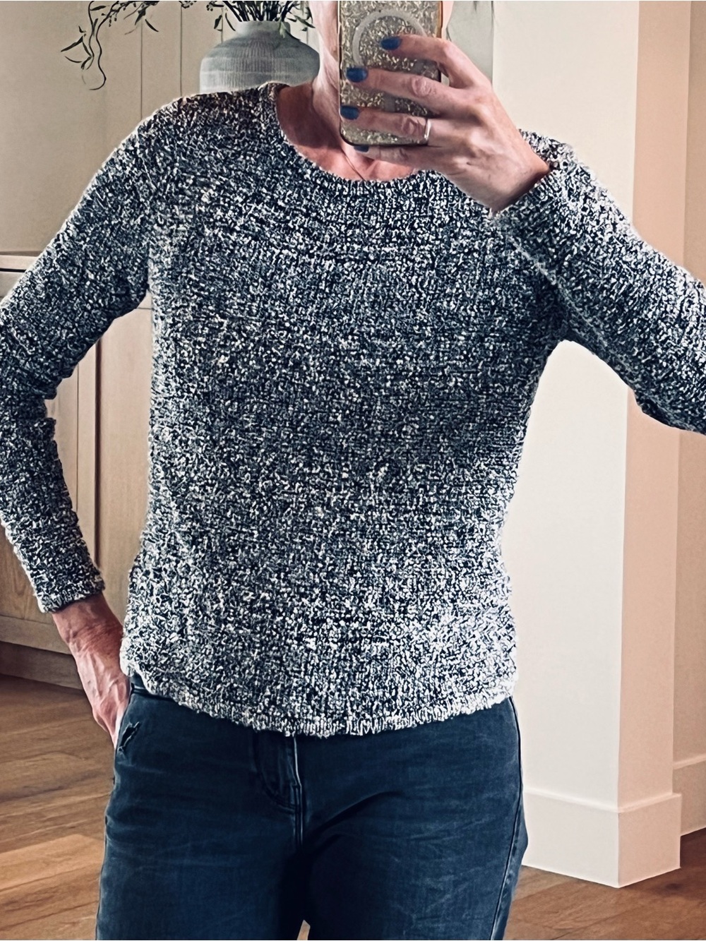 RAG & BONE Marled Long Sleeve Crewneck Sweater